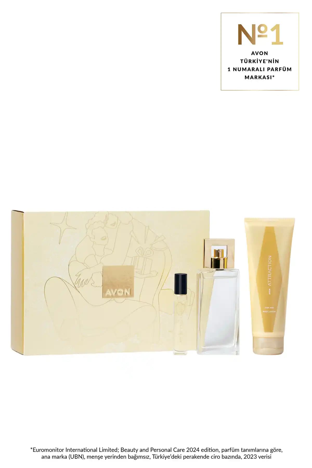Avon Attraction Kadın Parfüm ve Vücut Losyonu Hediye Paketi Kalıcı ve Çekici Koku İçin