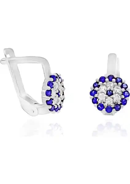 Aykat Nazar Boncuğu Motifli 925 Ayar Gümüş Klipsli Küpe Günlük ve Özel Kullanım İçin