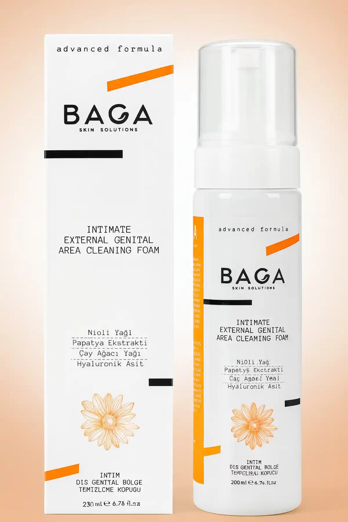 Baga Nioli Yağı Formüllü Ph Dengeleyici Enfeksiyon Giderici ve Koku Önleyici Genital Bölge Temizleme Köpüğü