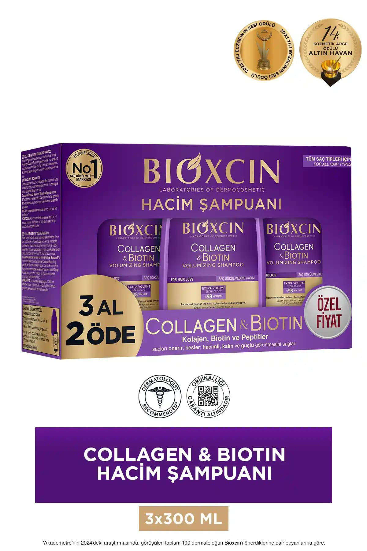 Bioxcin Collagen Biotin Hacim Şampuanı: İnce Telli Saçlar İçin Güçlendirici ve Dolgunlaştırıcı Çözüm