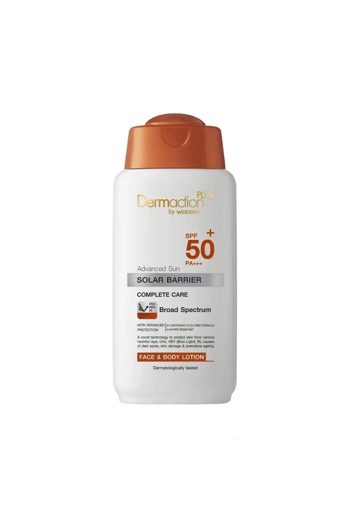 Dermaction Plus Watsons SPF 50 Yüz ve Vücut Güneş Losyonu Güçlü Koruma ve Cilt Sağlığı İçin Uygun