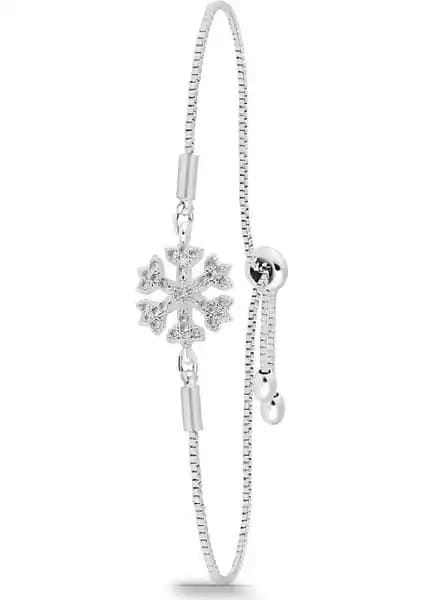 Duke Nickle Kadın Zirkon Taşlı Asansörlü Bileklik Estetik ve Çok Yönlü Kullanım İçin