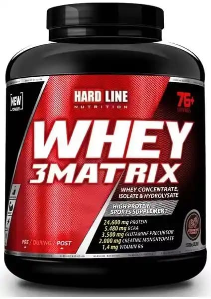 Hardline Nutrition Whey 3 Matrıx Çilek 2300 Gr Protein Tozu Sporcular ve Aktif Yaşam İçin