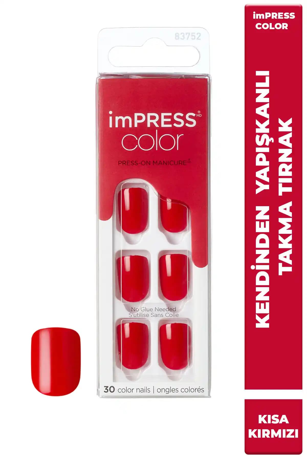 Impress Color Kendinden Yapışkanlı Kısa Parlak Kırmızı Tırnak Ürünü İncelemesi ve Kullanım Rehberi