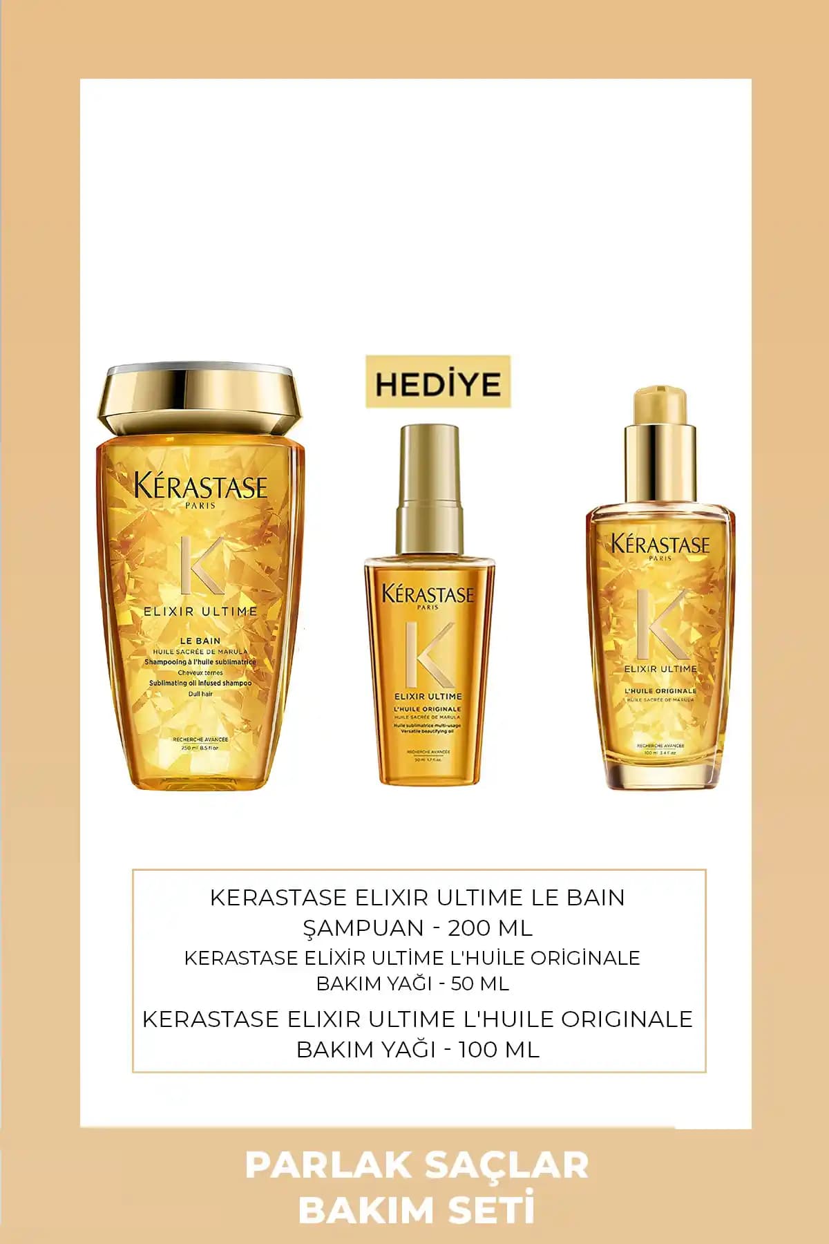Kerastase Elixir Ultime Saç Bakım Seti Parlaklık ve Yumuşaklık Sağlayan Üstün Formül