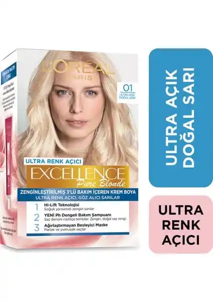 L'Oréal Paris Excellence Pure Blond 01 Ultra Açık Doğal Sarı Saç Boyası Özellikleri ve Kullanım Rehberi