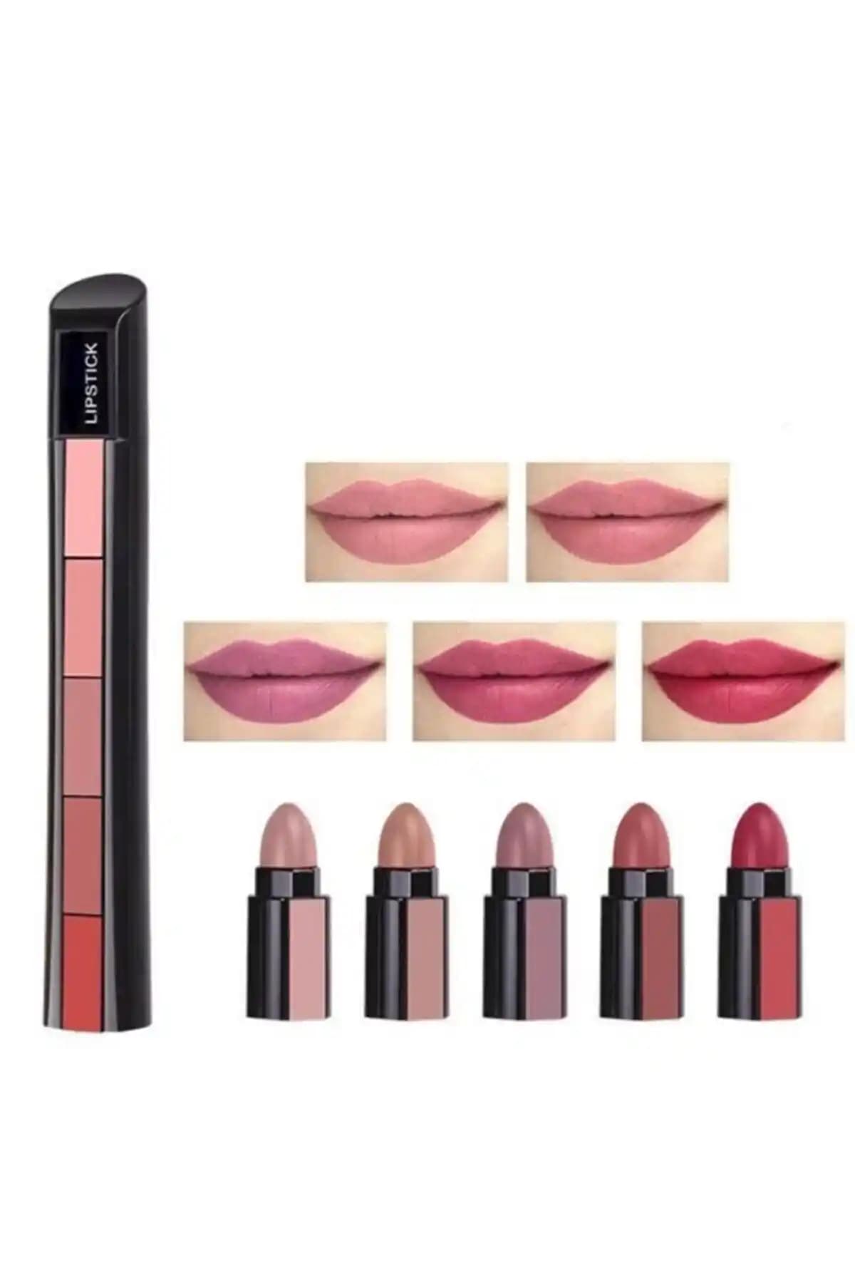 Matruşka Kalem Model Ruj Seti 5'li Şık ve Kullanışlı Makyaj Ürünü