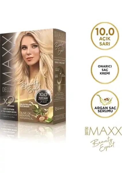 Maxx Deluxe BEAUTY EXPERT 10.0 Açık Sarı Set Boya ile Sağlıklı ve Parlak Saçlar İçin Profesyonel Çözüm
