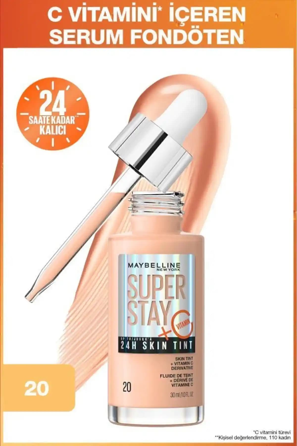 Maybelline Super Stay Skin Tint Fondöten 20: Doğal ve Kalıcı Cilt Uygulaması