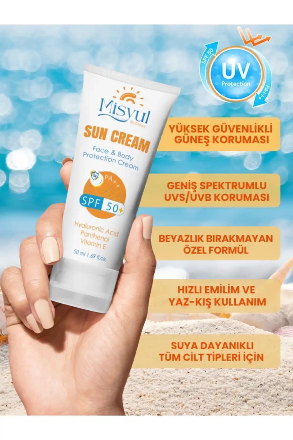 Misyul Güneş Kremi SPF 50+ Yüksek Koruma ve Hafif Formülüyle Günlük Kullanım İçin
