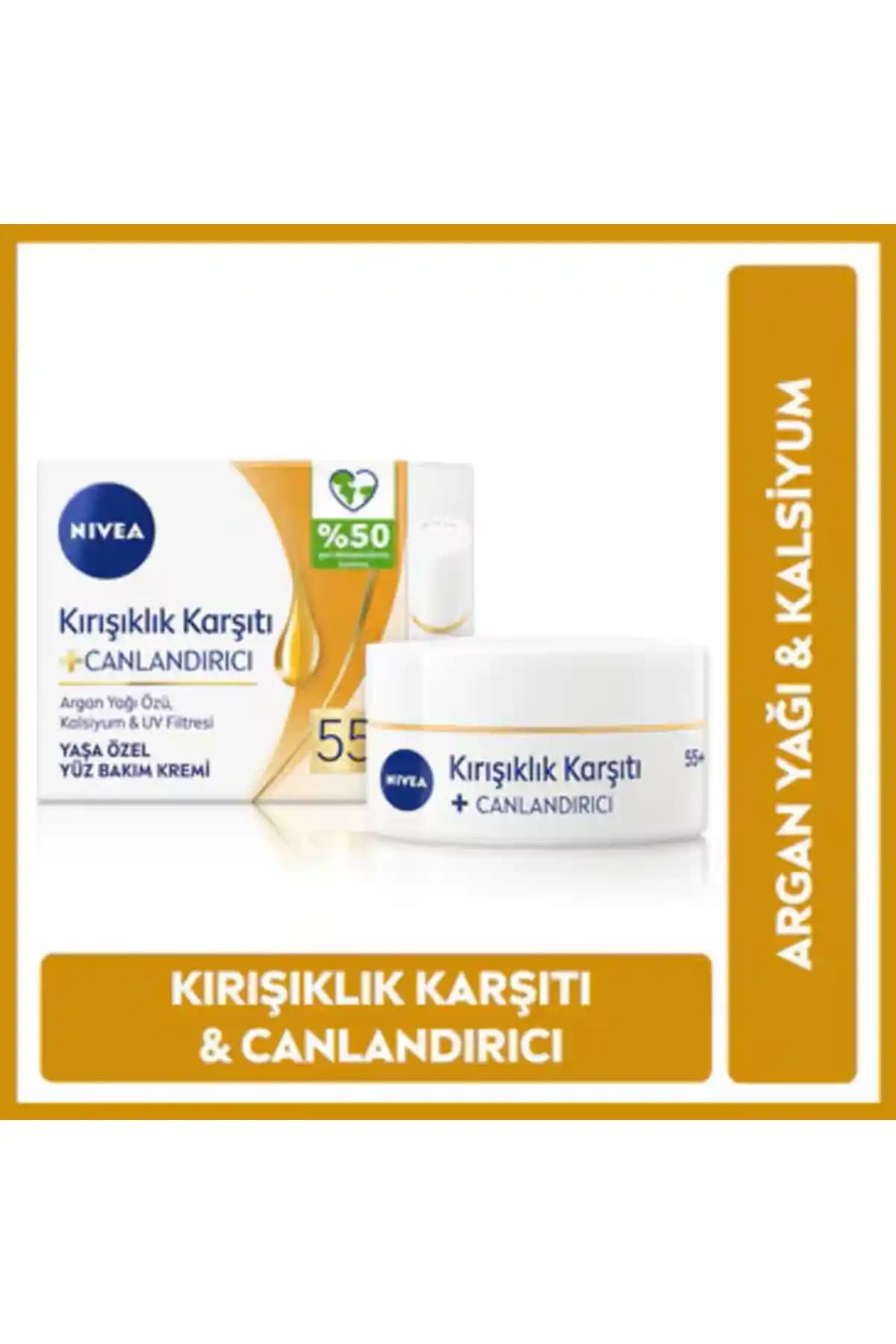 NIVEA 55+ Yaşlar İçin Kırışıklık Karşıtı ve Yenileyici Cilt Bakım Kremi