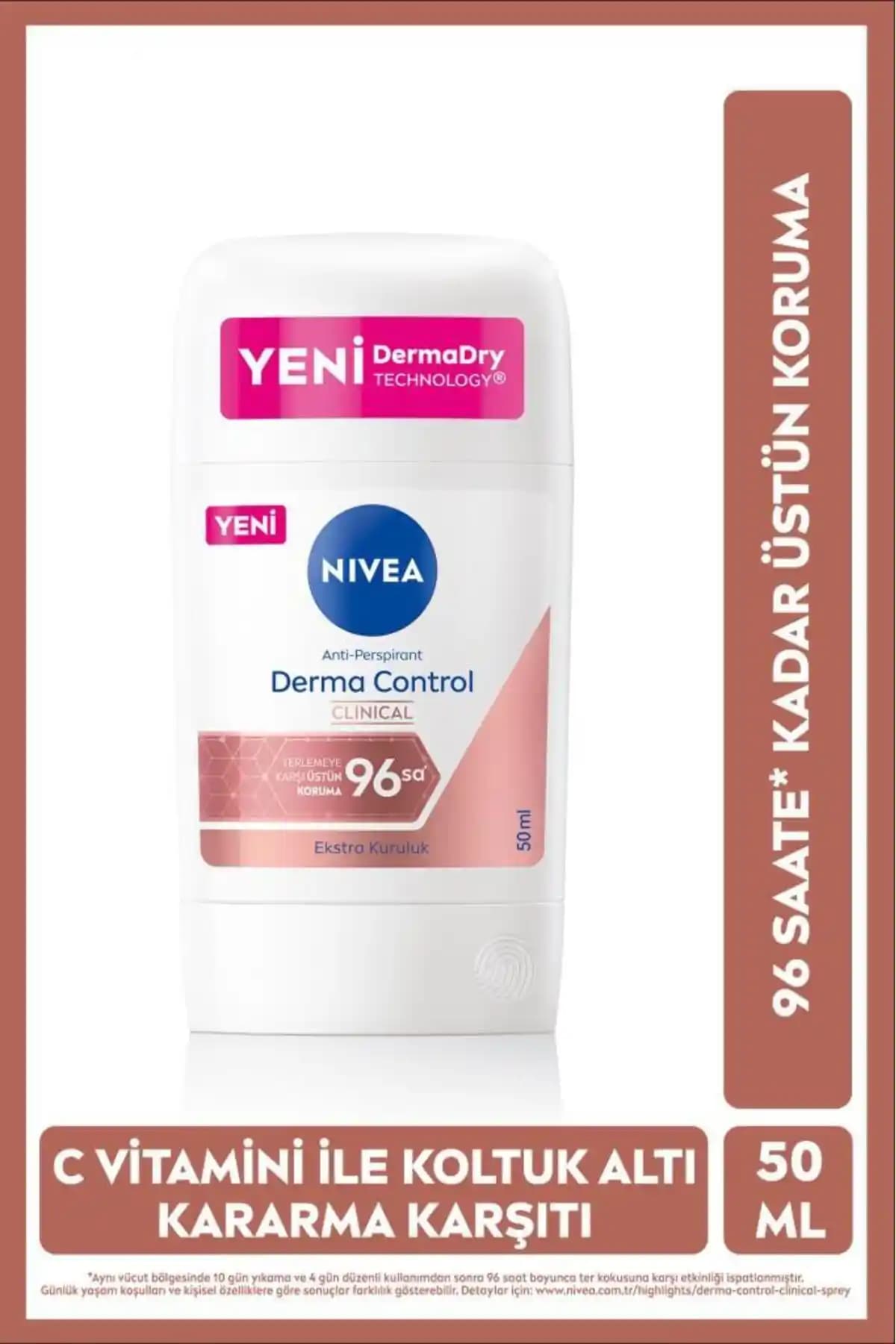 NIVEA Kadın Derma Control Clinical Stick Deodorant Günlük Koruma ve Hassas Cilt Dostu
