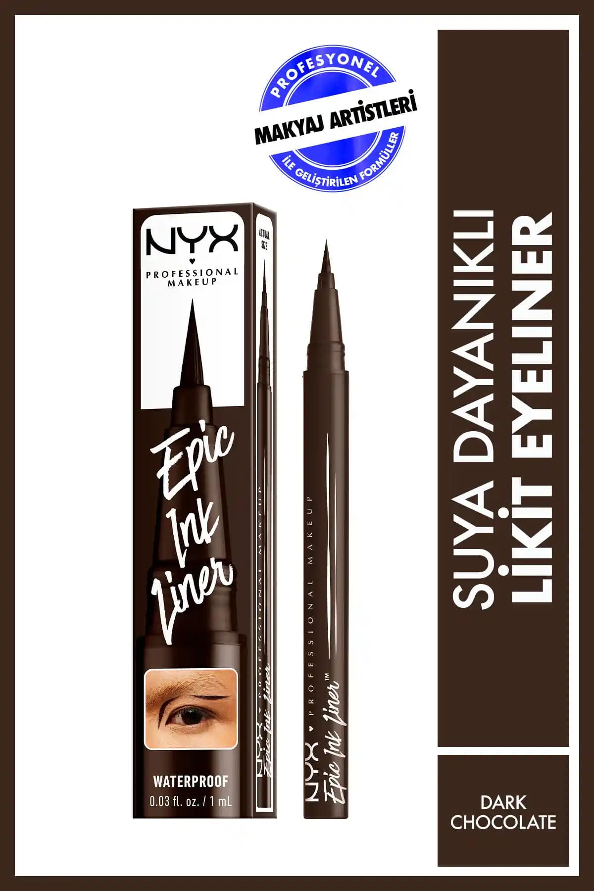 NYX Professional Makeup Epic Ink Liner Kahverengi: Günlük ve Şık Göz Makyajı İçin Ideal