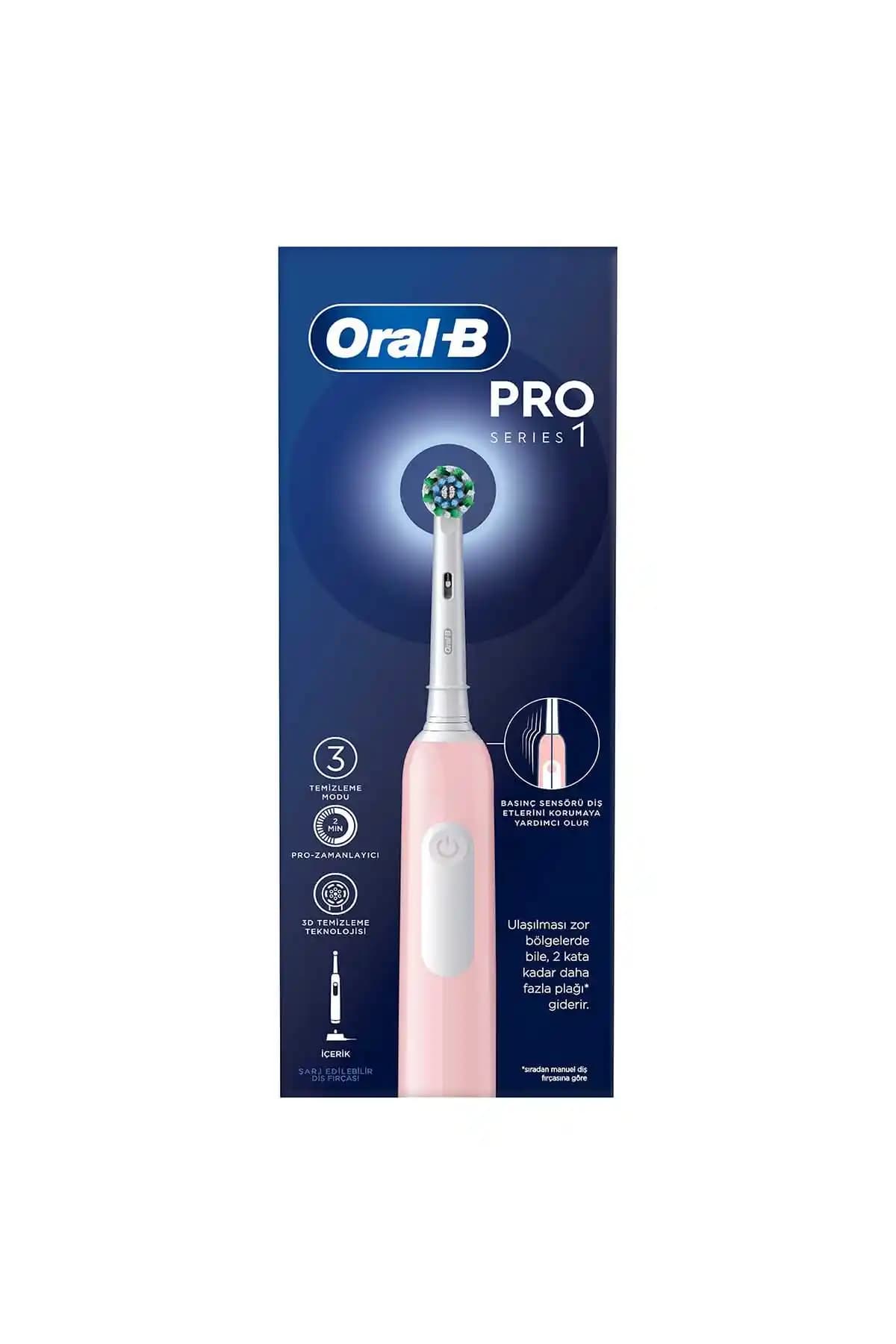 Oral-B Pro Series 1 Şarjlı Diş Fırçası Pembe Renkli Profesyonel Temizlik Teknolojisi