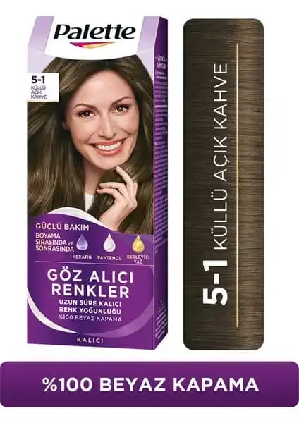 Palette 5-1 Küllü Açık Kahve ve 8-0 Bal Köpüğü Shea Yağı Saç Boyası Karşılaştırması