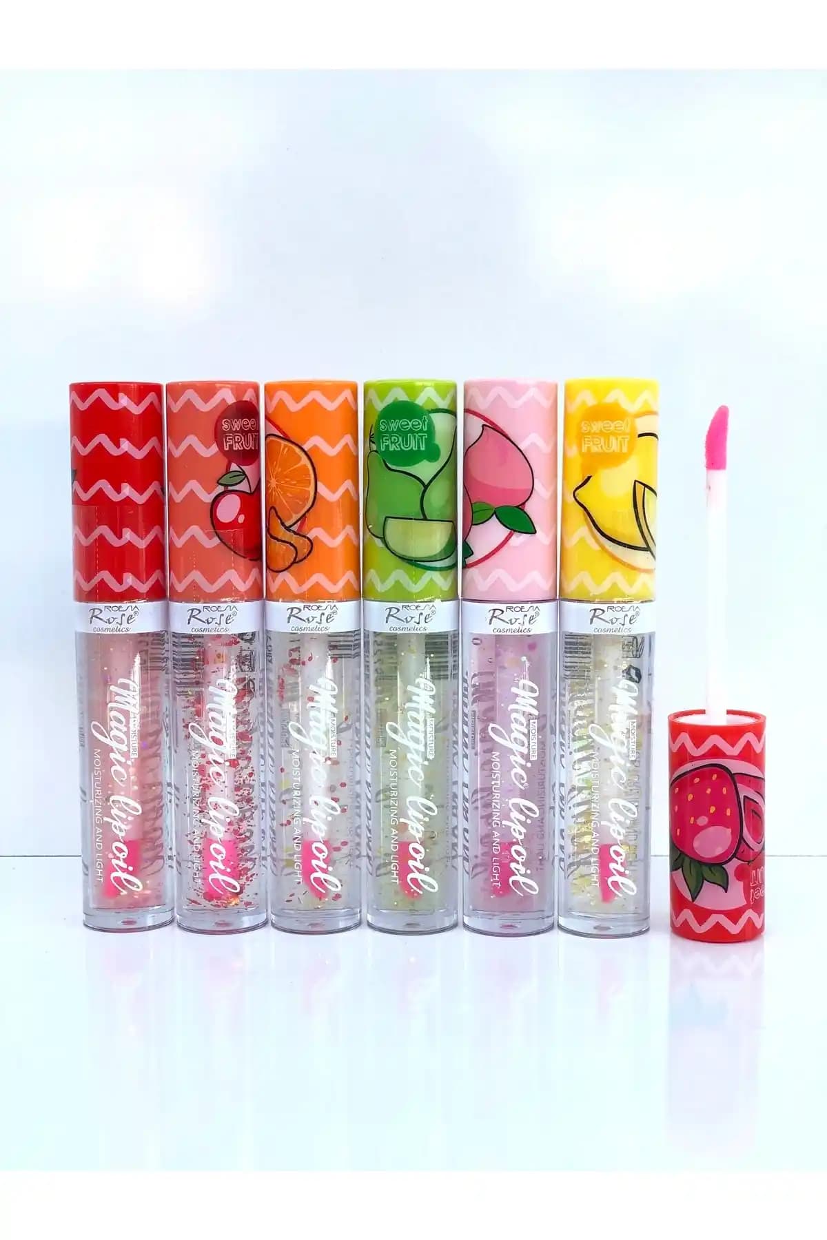 Roesıa Rose Cosmetics Meyveli Dudak Koruyucu ve Parlatıcı Seti 6'lı, Doğal ve Işıltılı Görünüm