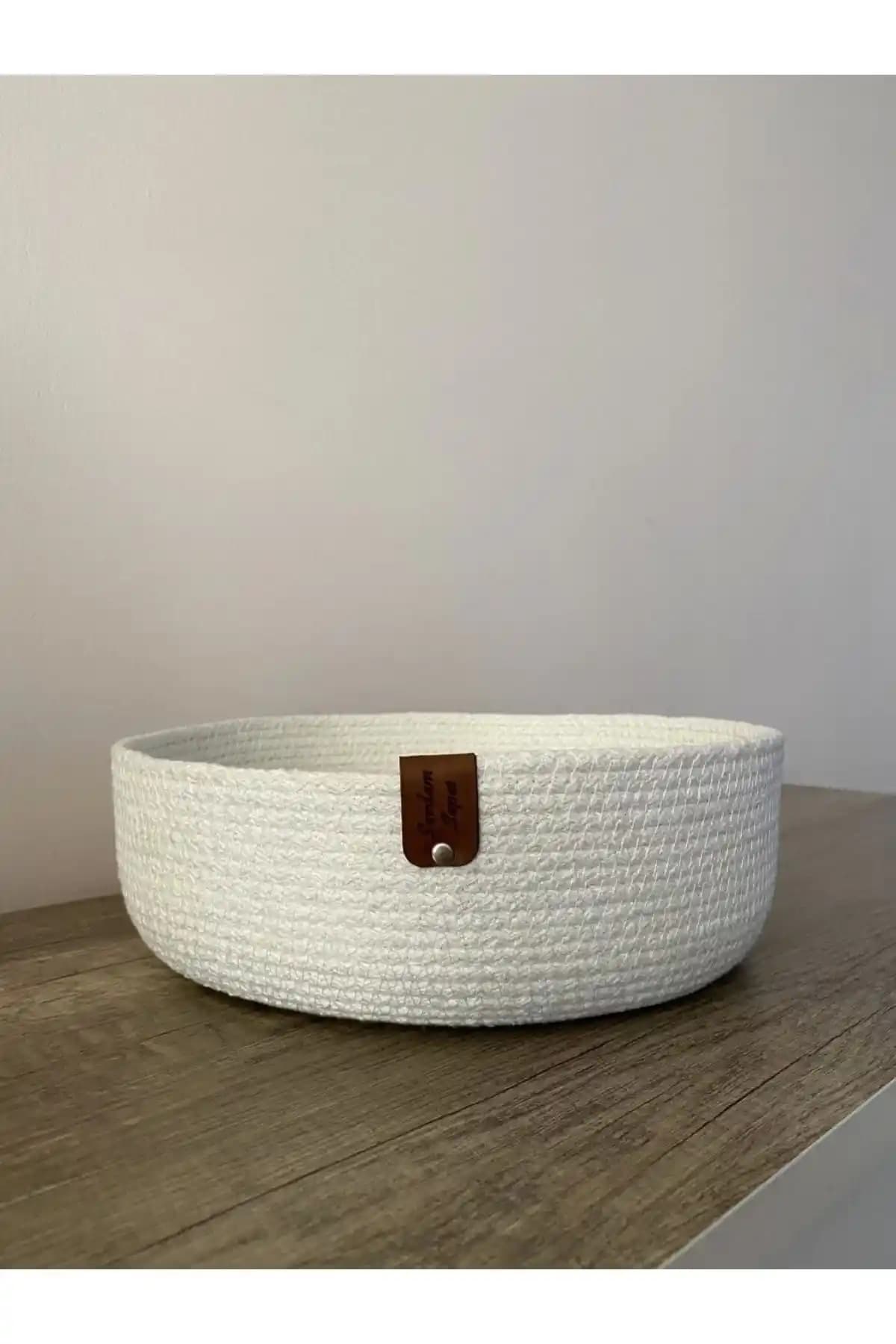 Sevdam Sepet Beyaz Çok Amaçlı Dekoratif Kutu Ev ve Ofis Düzeni İçin Uygun