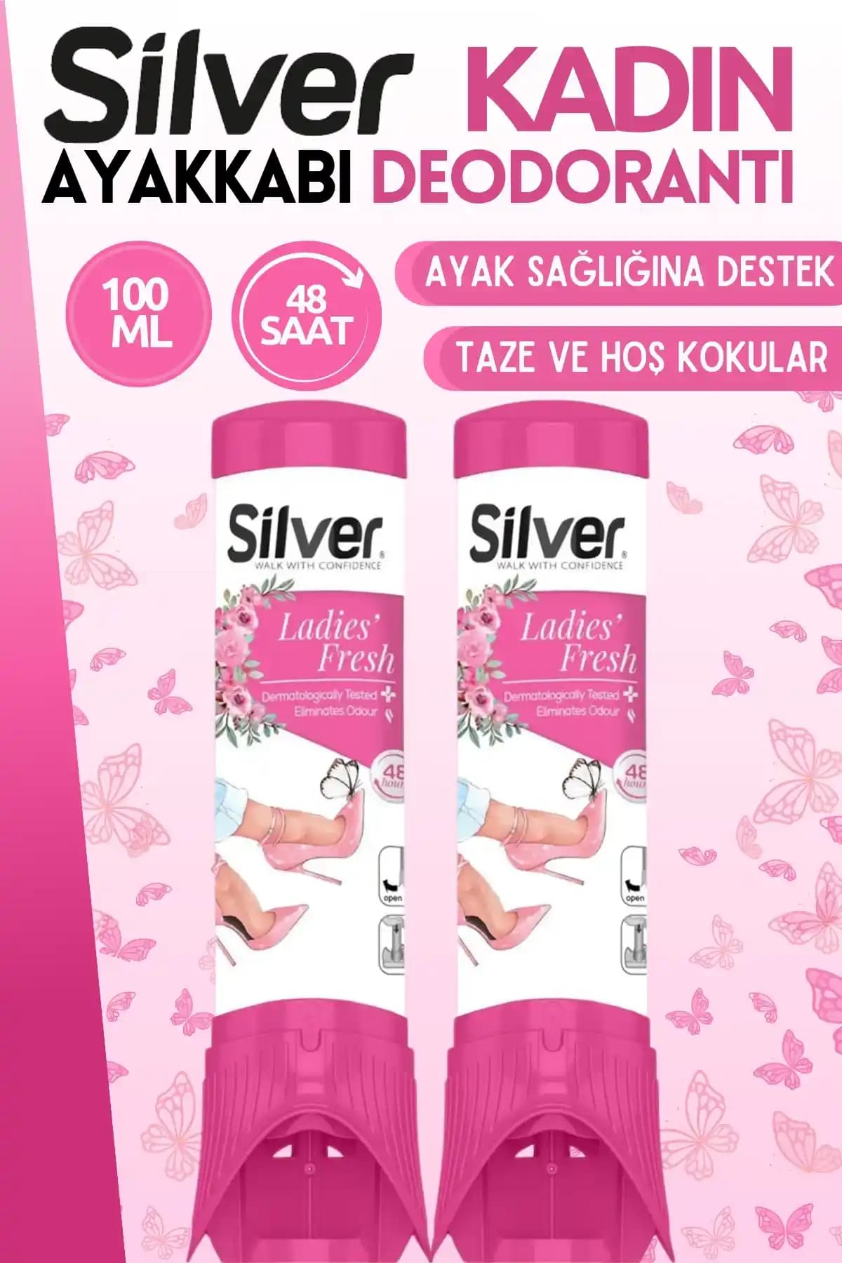 Silver Kadın Ayakkabı Deodorantı 2'li Set ile Hijyen ve Tazelik Sağlayın