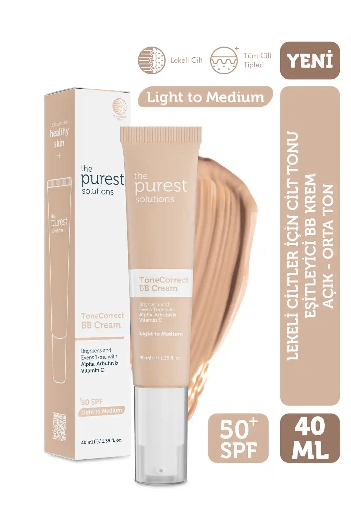 The Purest Solutions Lekeli Ciltler İçin BB Krem SPF 50+ Koruma ve Doğal Görünüm Sağlar