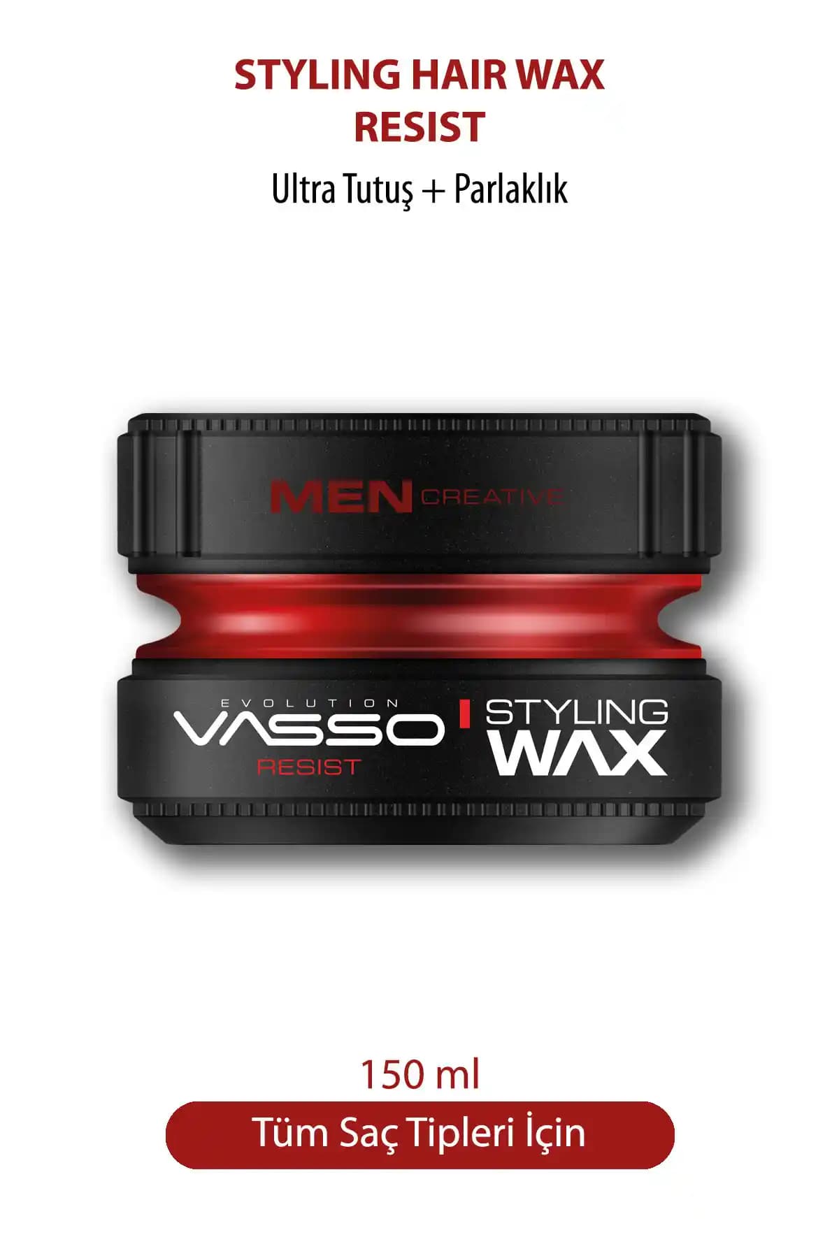 Vasso Men Kısa Saçlar İçin Uzun Süre Kalıcı Parlak ve Güçlü Tutuş Sağlayan Wax