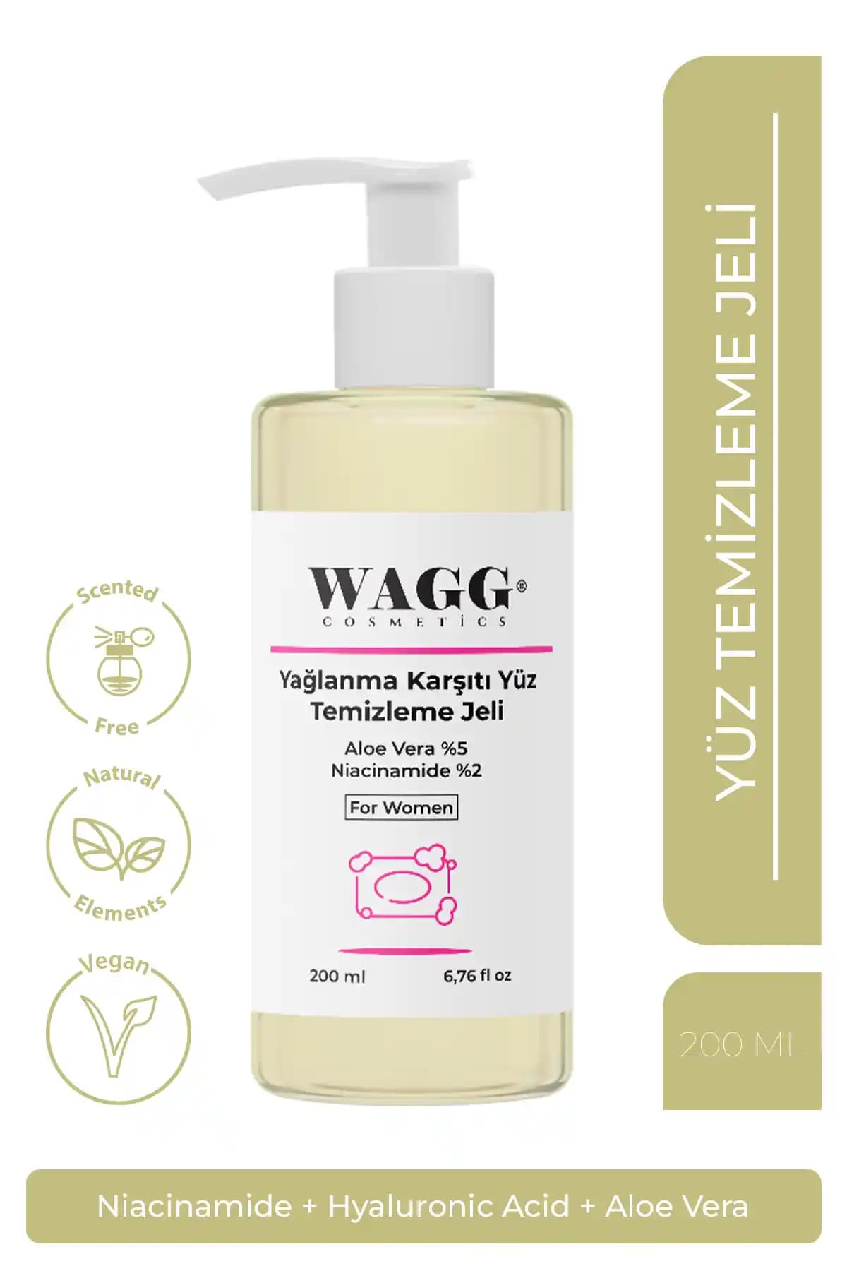WAGG Cosmetics Yağlanma Karşıtı Yüz Temizleme Jeli Doğa Dostu ve Tüm Cilt Tipleri İçin
