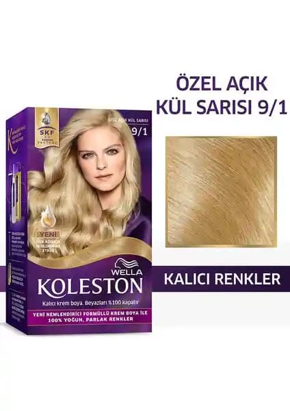 Wella Koleston 9/1 Açık Kül Sarısı Saç Boyası ile Doğal ve Parlak Saç Renkleri