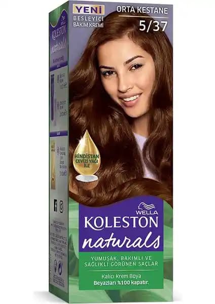 Wella Koleston Naturals 5/37 Orta Kestane Saç Boyası Doğal ve Kalıcı Renk Seçeneği