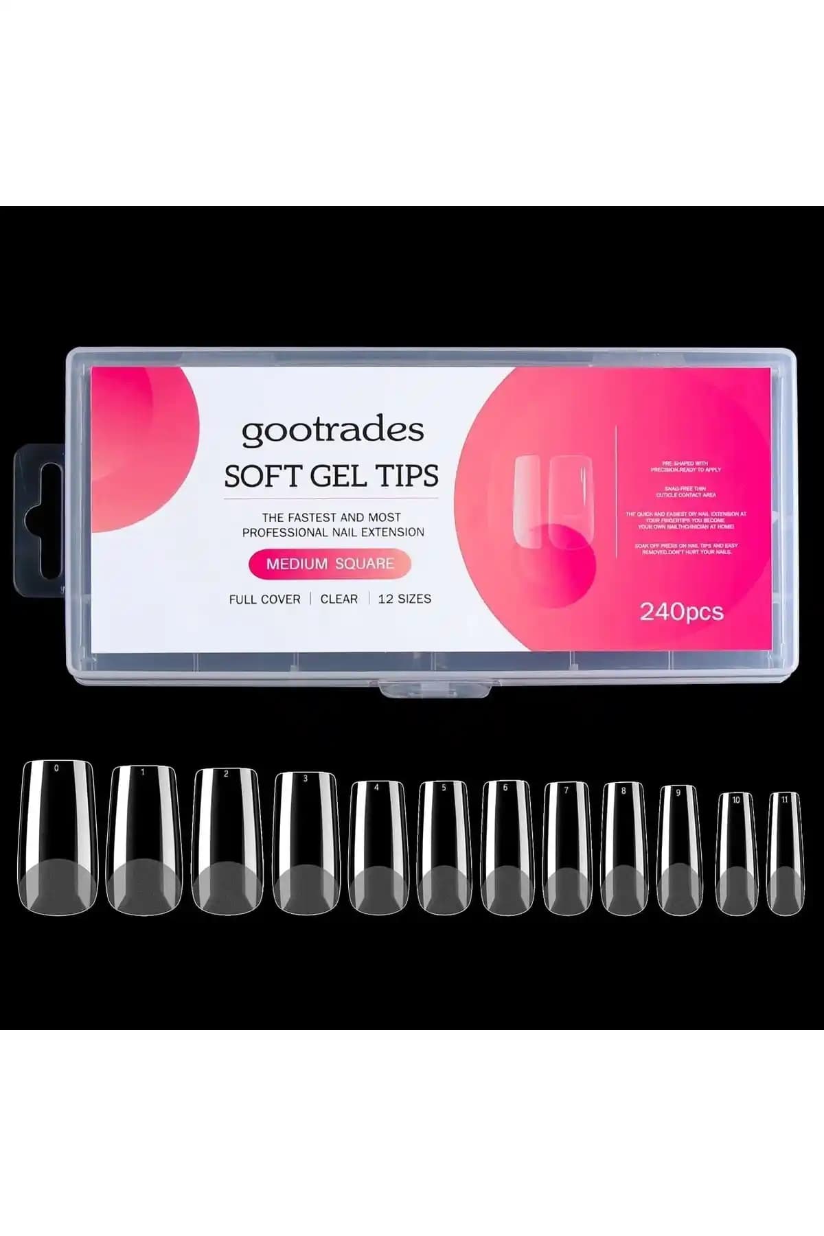 YAYOGE Soft Jel Tips 240'lı Kutusu Profesyonel ve Ev Kullanımı İçin Uygun Tırnak İpuçları