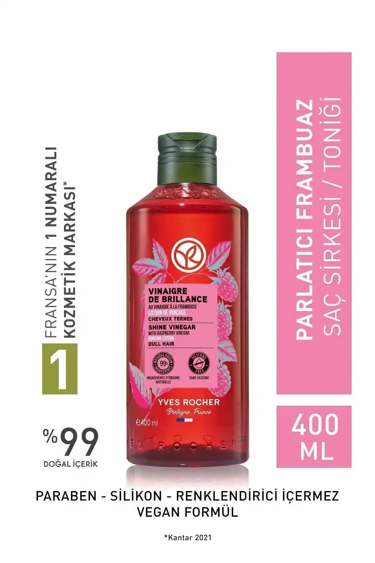 Yves Rocher Parlatıcı Frambuaz Saç Sirkesi ile Saçlara Doğal Parlaklık ve Canlılık Kazandırma