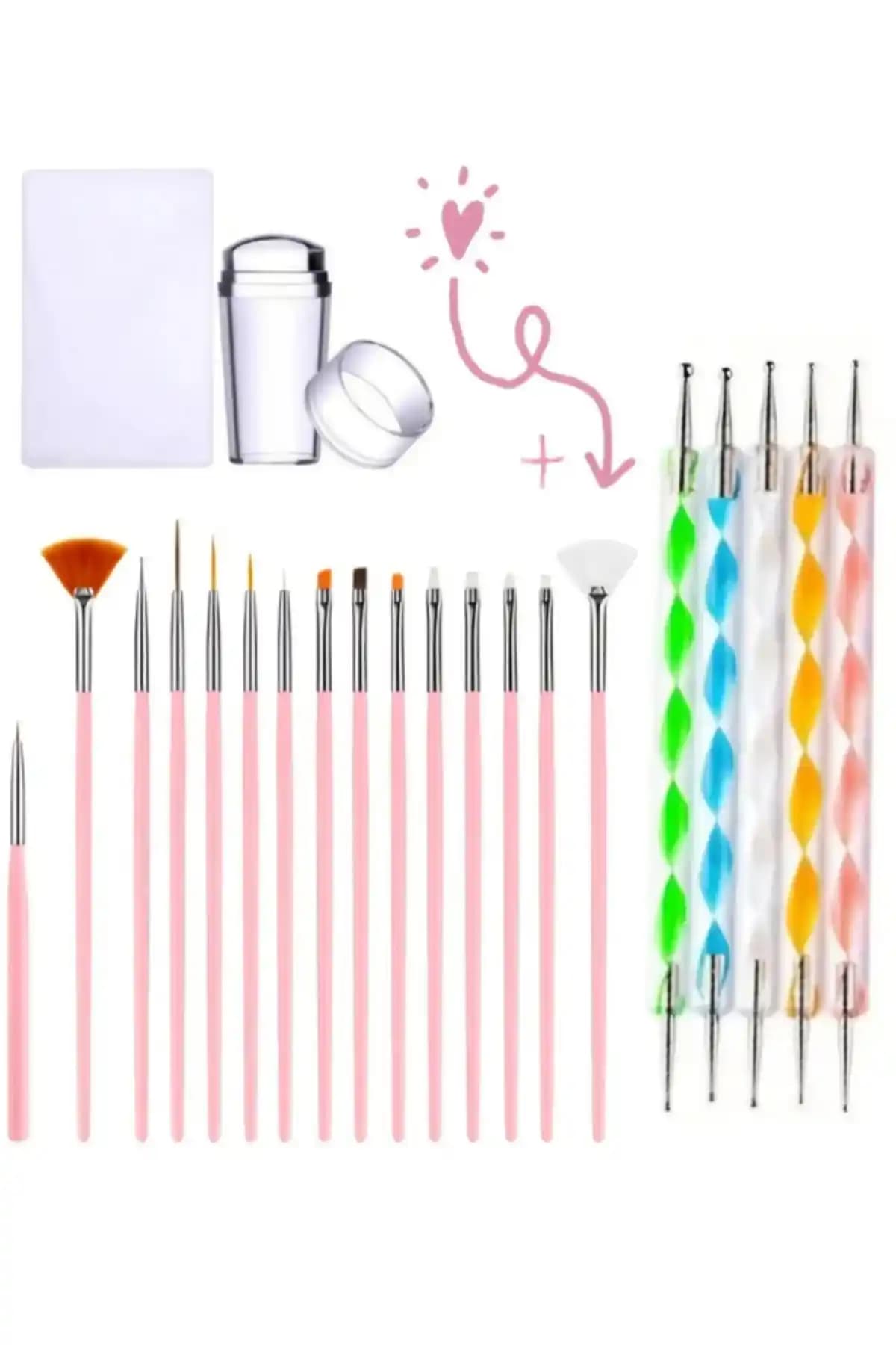 AcarlarTicaret 21 Parça Profesyonel Nail Art Desen Tırnak Süsleme Seti ile Yaratıcı Tırnak Tasarımları