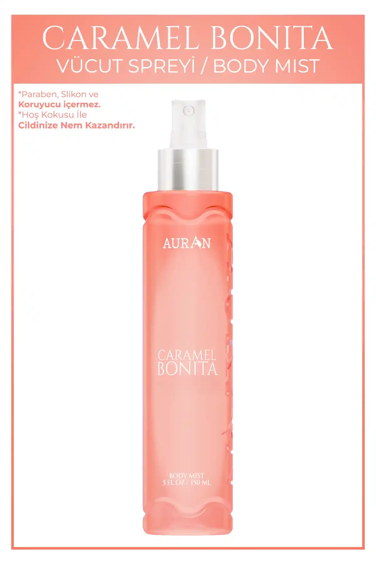 AURAN Caramel Bonita Parfümlü Kadın Vücut Spreyi: Kalıcı ve Ferah Tatlı Koku Özelliğiyle