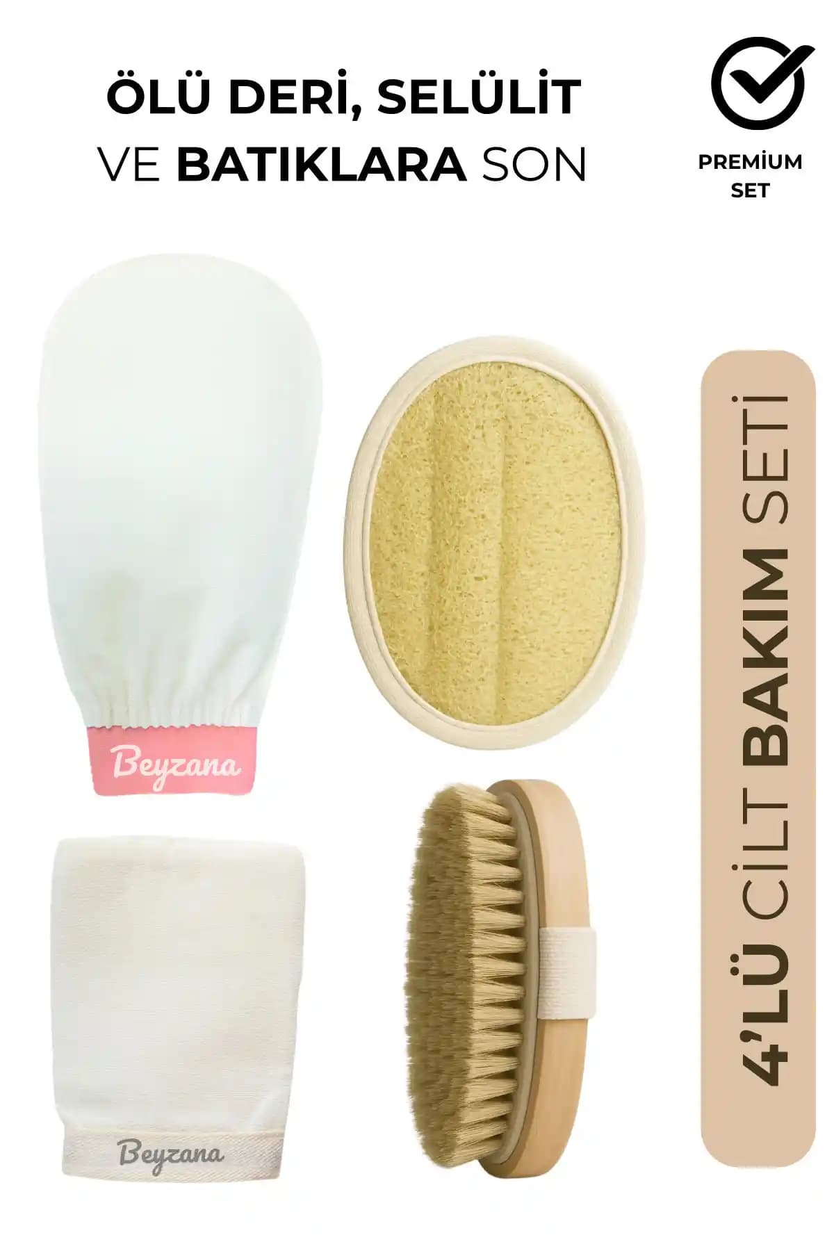 BEYZANA 4 Lü Premium Cilt Sağlık Seti: Doğal ve Şık Cilt Bakım Koleksiyonu