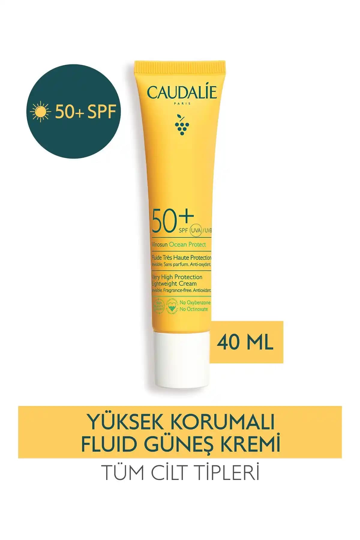 Caudalie Vinosun SPF50+ Ocean Protect Güneş Koruyucu Krem: Hassas Ciltler İçin Yüksek Koruma