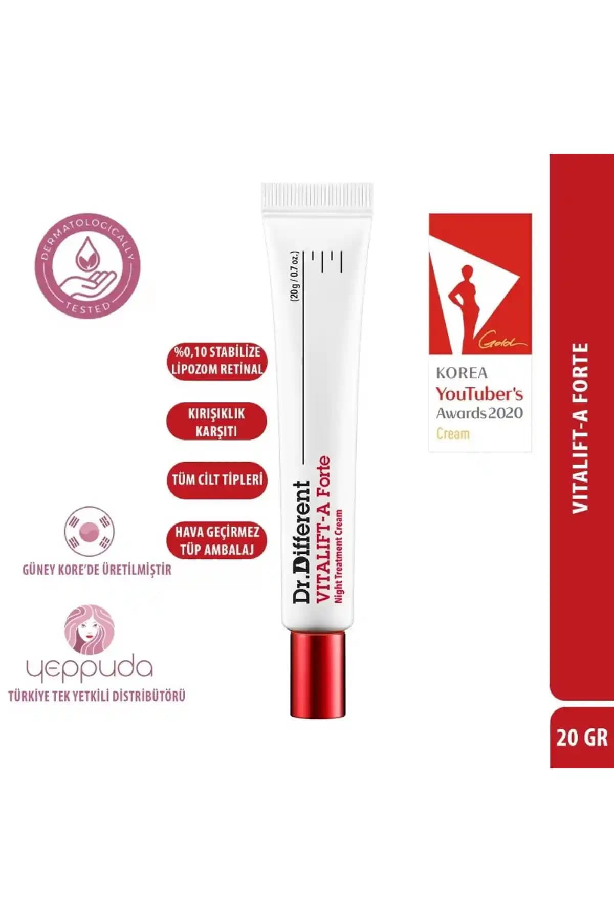 Dr.Different Vitalift-A Forte Yaşlanma ve Kırışıklık Karşıtı Gece Kremi Özellikleri ve Kullanıcı Yorumları