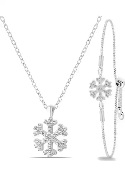 Duke Nickle Kar Tanesi Seti: Şık ve Zarif Kadın Takı Seti, Günlük ve Özel Kullanımlar İçin