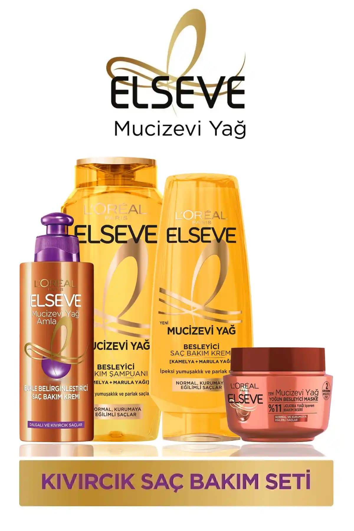 Elseve Mucizevi Yağ Saç Bakım Seti: Doğal ve Etkili Saç Onarımı ve Parlaklık Sağlar