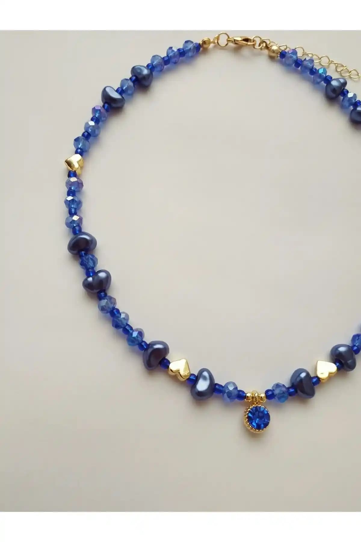 Fata Morgana Saks Mavisi Barok İnci Detaylı Uzun Kolye Şık Takı Seçenekleri