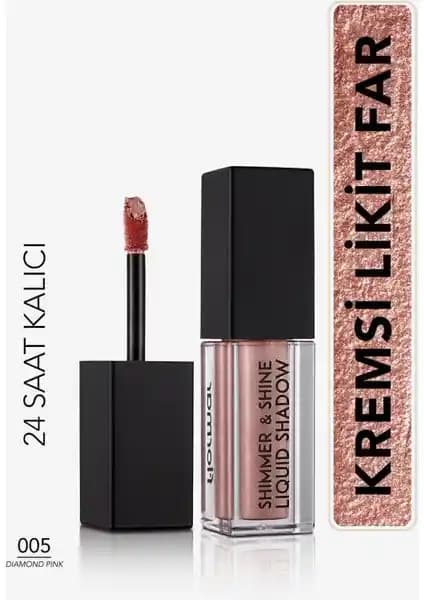 Flormar Shimmer & Shine Likit Metalik Göz Farı 005 Diamond Pink ile Gözlerde Işıltı ve Kalıcılık
