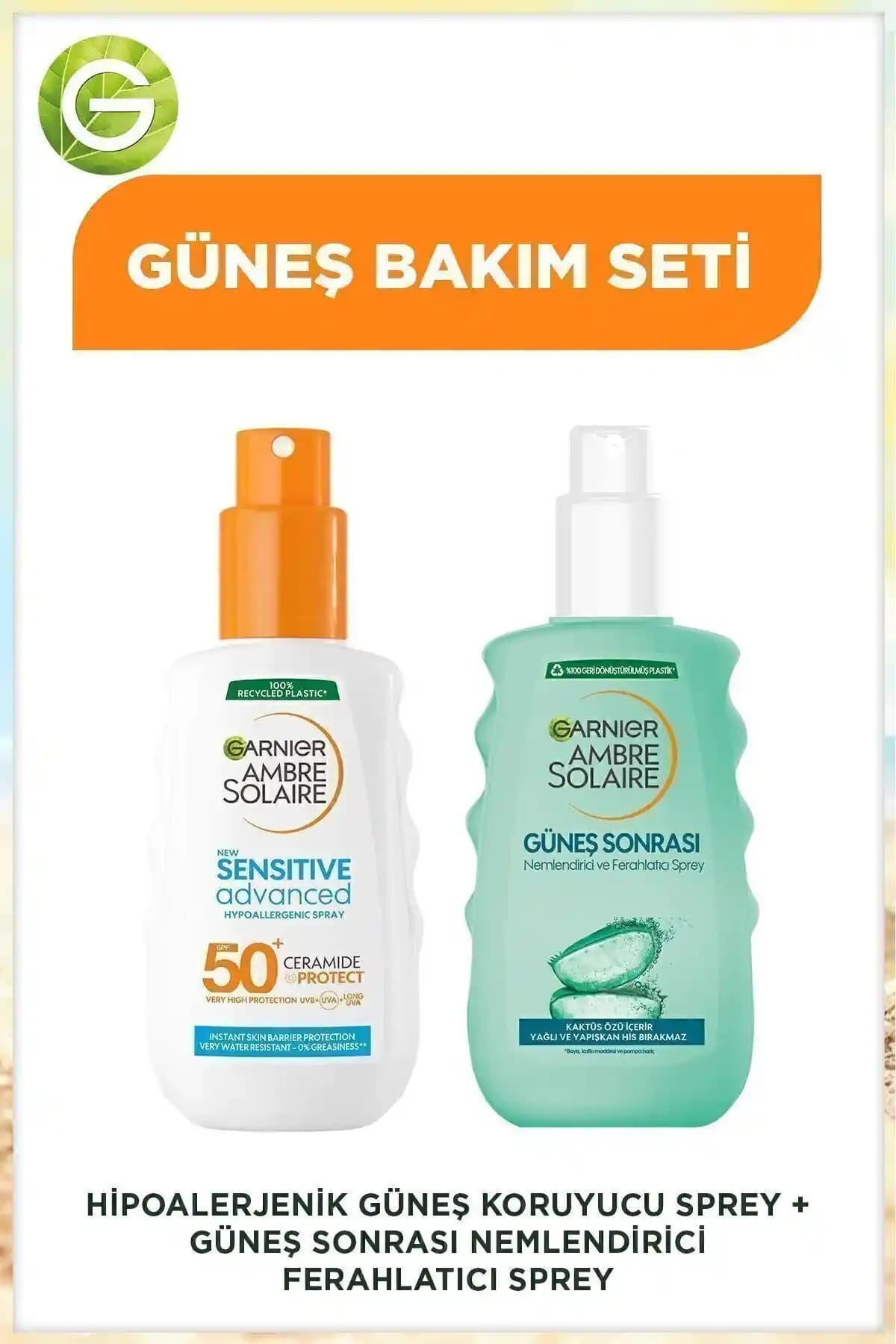 Garnier Sensitive Advanced SPF 50 Güneş Koruyucu Sprey ve Güneş Sonrası Nemlendirici