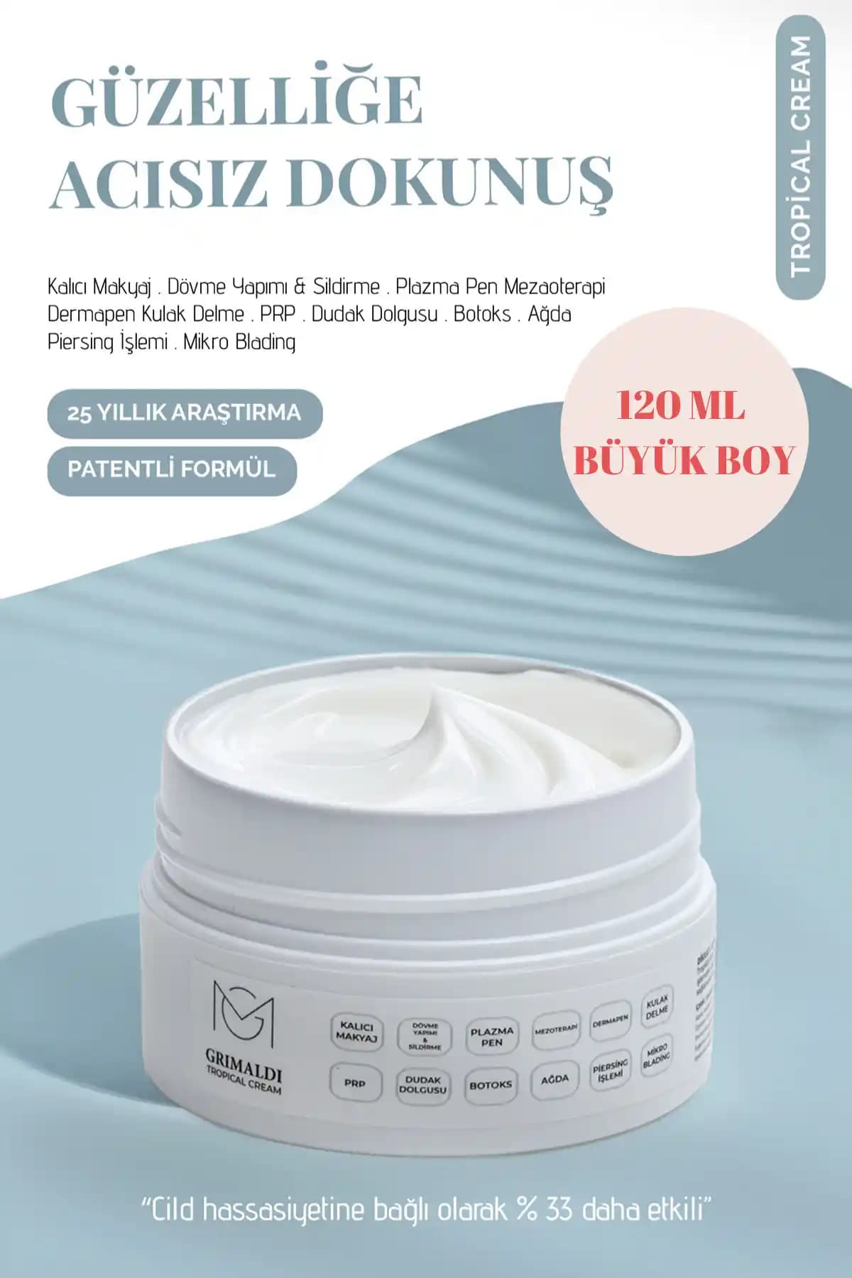 GRİMALDİ Büyük Boy Topikal Krem ile Ağrı Azaltıcı ve Konforlu Kozmetik Uygulamalar