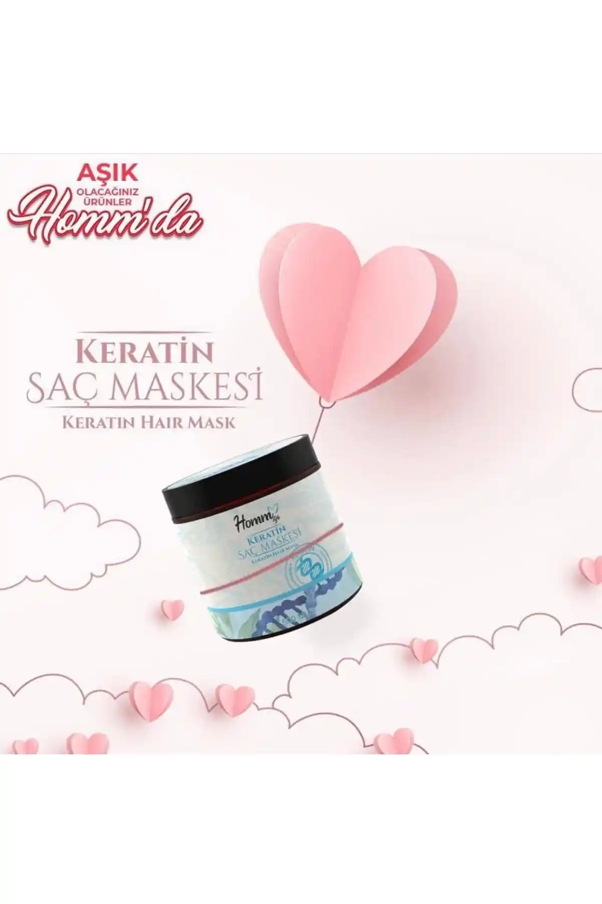 Homm Life Keratin Saç Maskesi: Doğal ve Güçlü Saç Bakımı İçin Geniş Hacimli Çözüm