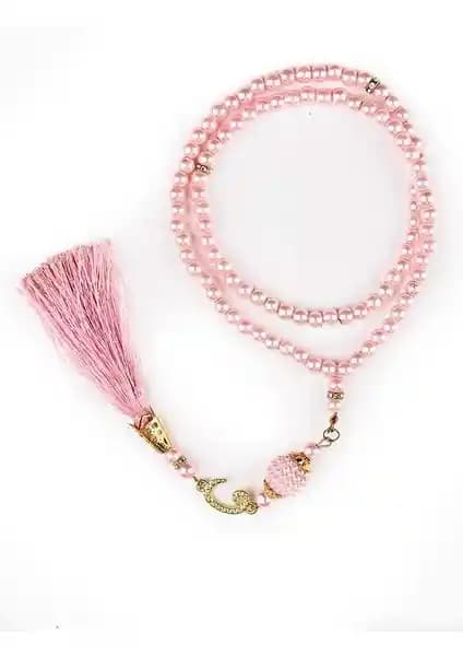 İkra Hac Tasarım İnci Pembe Tespih Zarif ve Manevi Yolculuğu Destekleyen Aksesuar