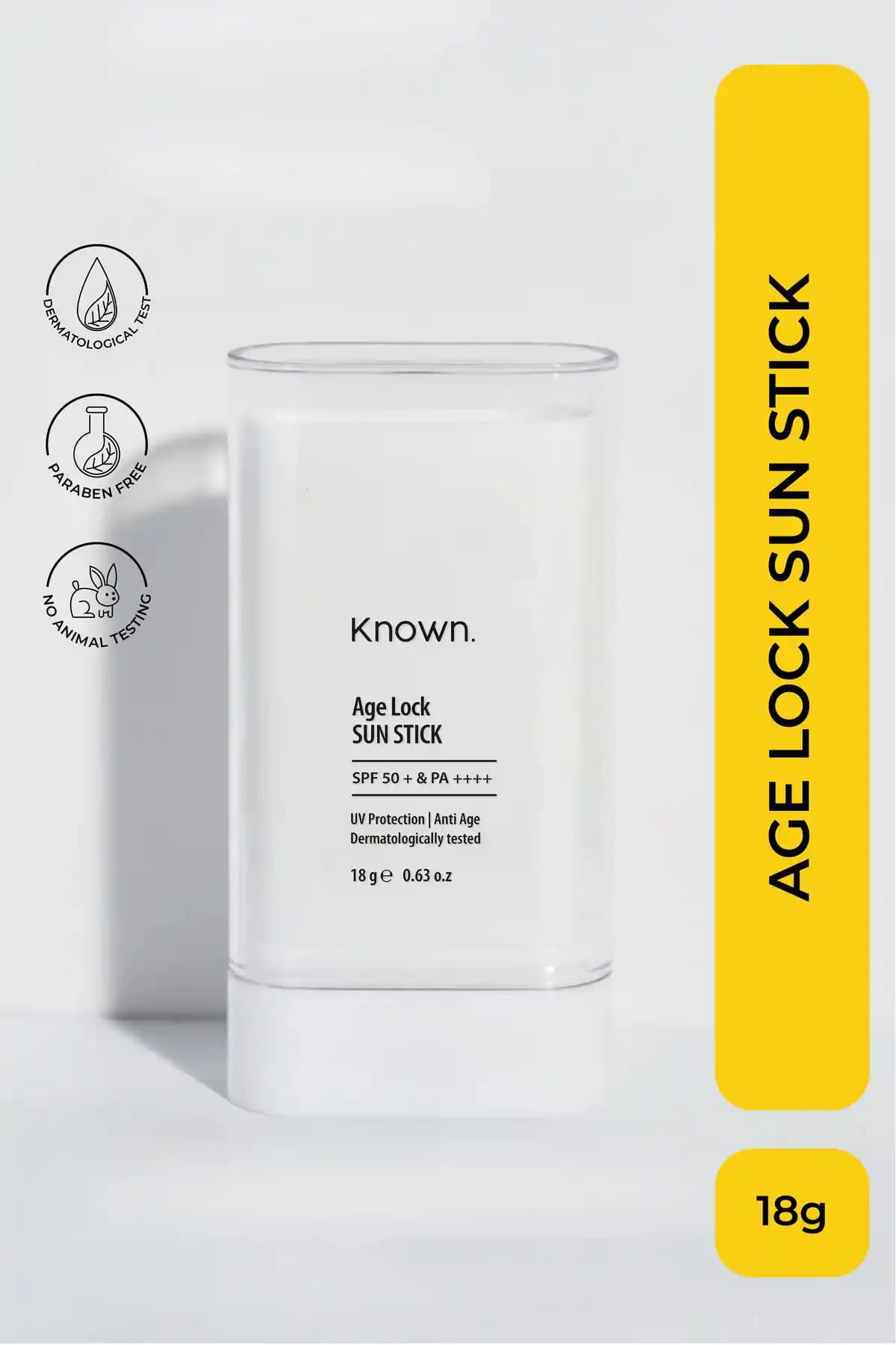 KNOWN. Age Lock Stick Güneş Kremi 50+ SPF ile Günlük Koruma ve Yaşlanma Karşıtı Etkiler