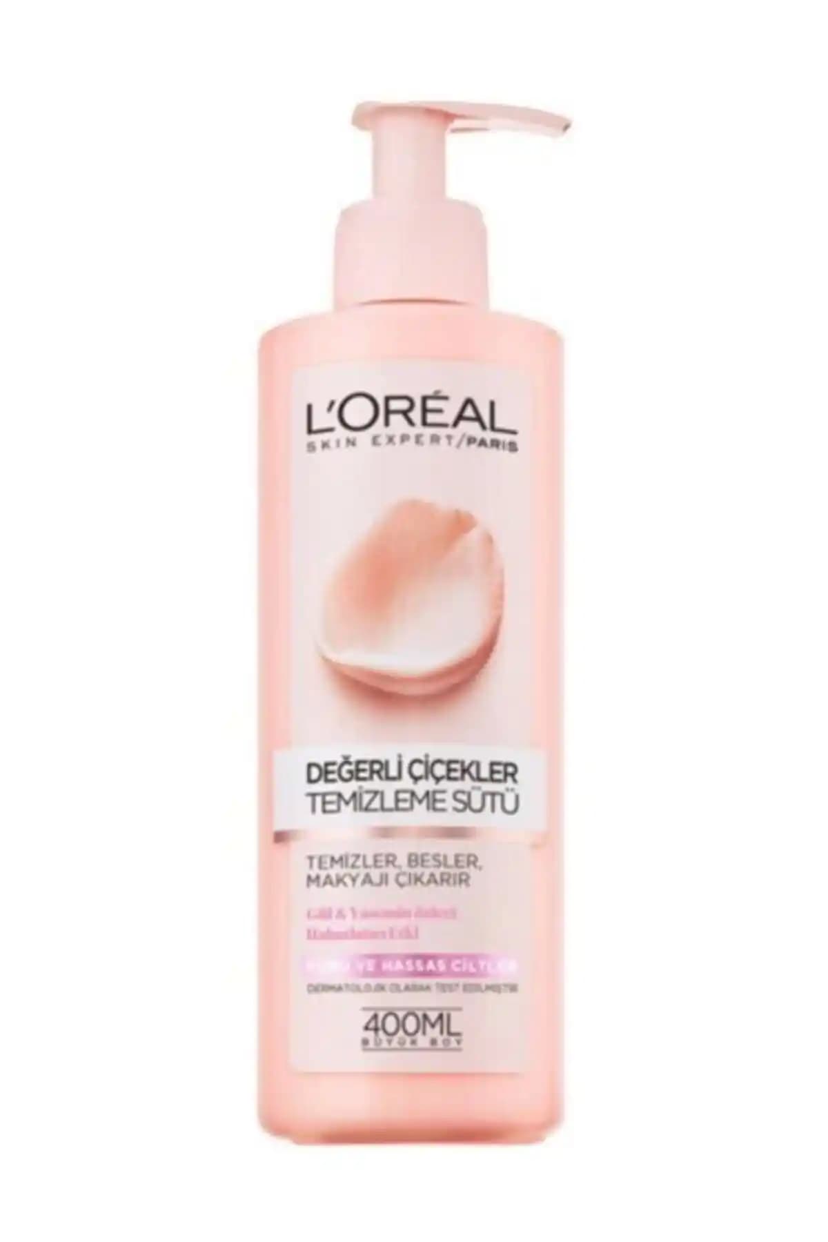 L'Oreal Paris Değerli Çiçekler Yüz Temizleme Sütü Hassas ve kuru ciltler için etkili temizlik ve nemlendirme çözümü