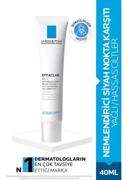 La Roche-Posay Effaclar K(+) Sebum Düzenleyici Nemlendirici Krem: Yağlı ve Hassas Ciltler İçin Etkili Çözüm