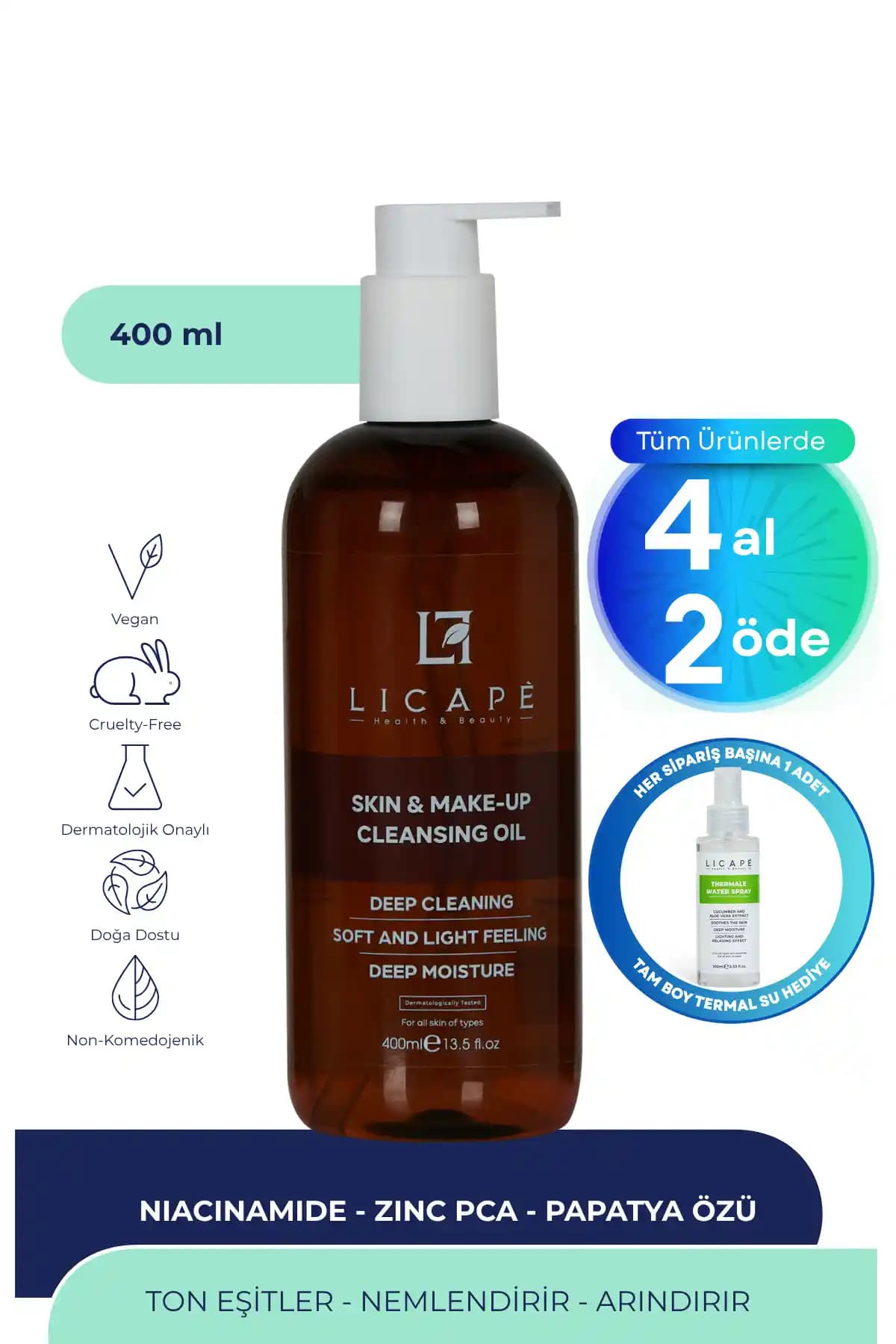 Licape İki Aşamalı Cilt ve Makyaj Temizleme Yağı: Derinlemesine Temizlik ve Nem Desteği Sunan Doğal Ürün