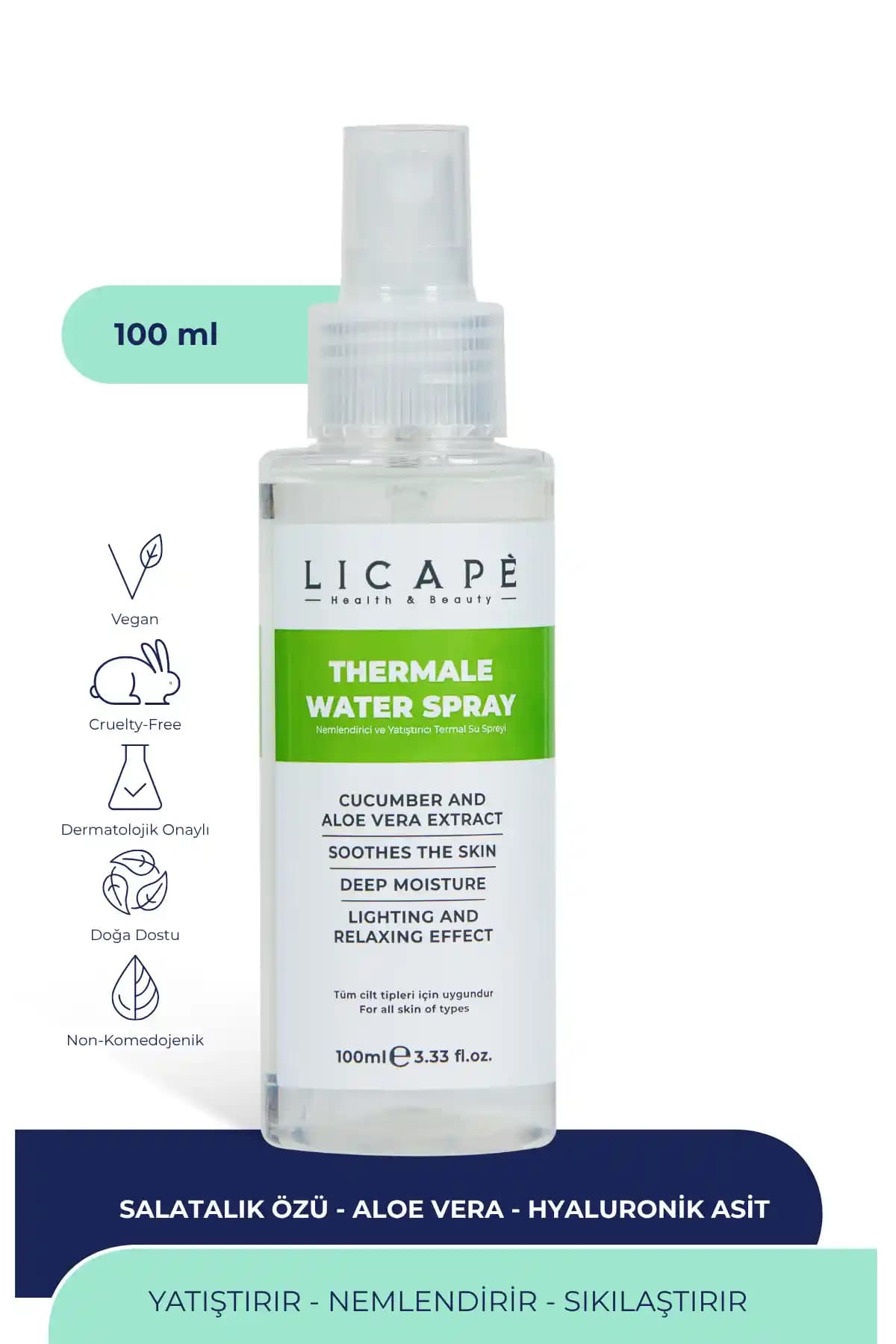 Licape Nemlendirici ve Yatıştırıcı Termal Su Spreyi: Hassas ve Tüm Cilt Tipleri İçin Doğal Destek