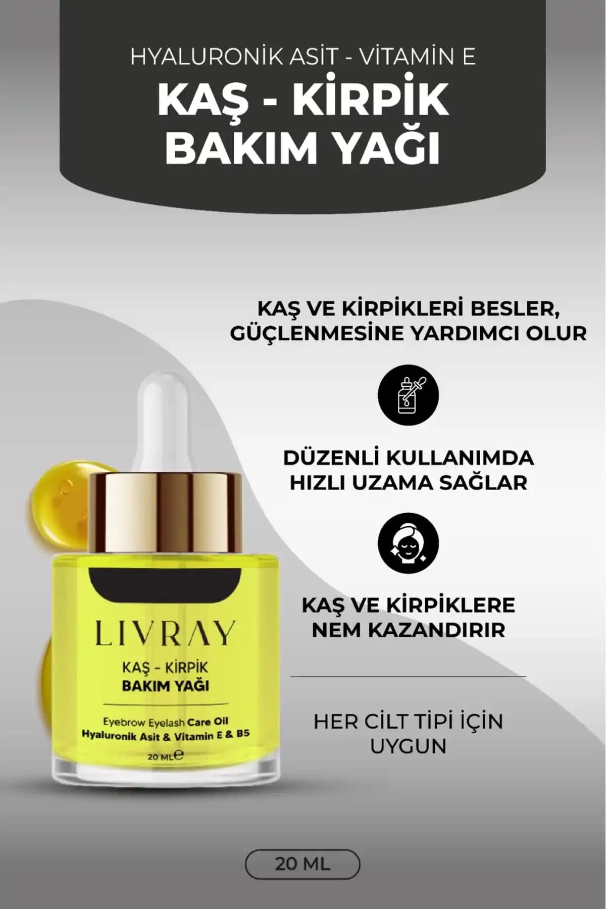 Livray Kaş ve Kirpik Bakım Yağı: Doğal İçeriklerle Güçlendirilmiş Bakım Ürünü