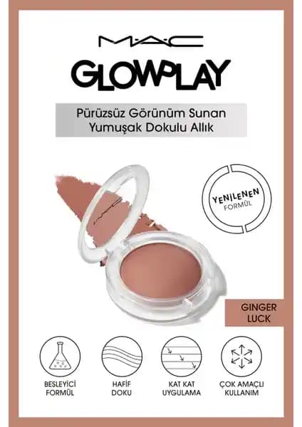 Mac Glow Play Allık Gınger Luck Şeftali Tonlarında Doğal ve Kalıcı Makyaj Ürünü