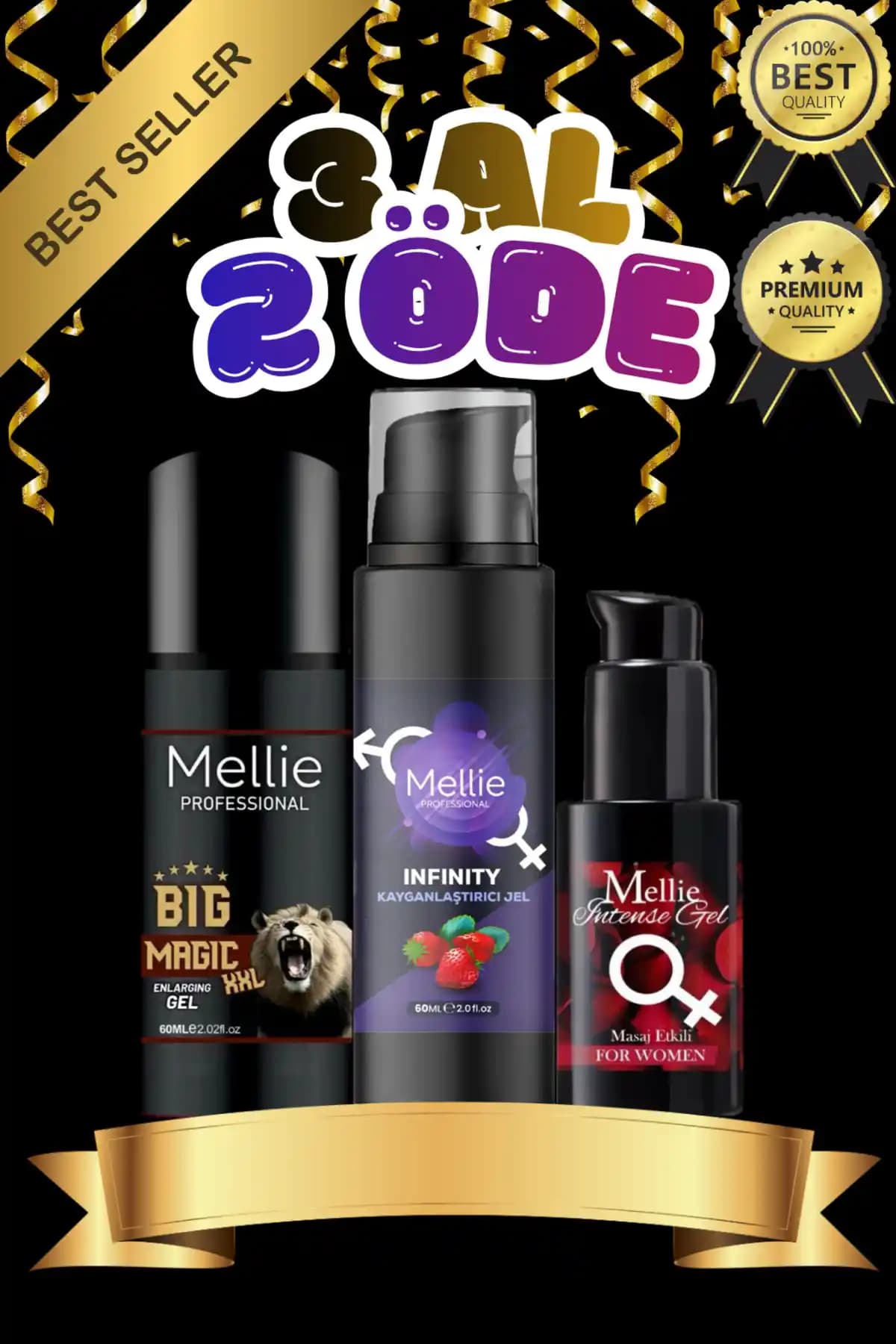 Mellie Professional Erkek ve Kadın Bakım Jeli: Performans ve Zevk Artırıcı Çözüm